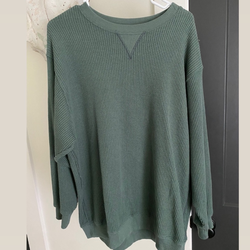 Aerie waffle crew neck sweatshirt